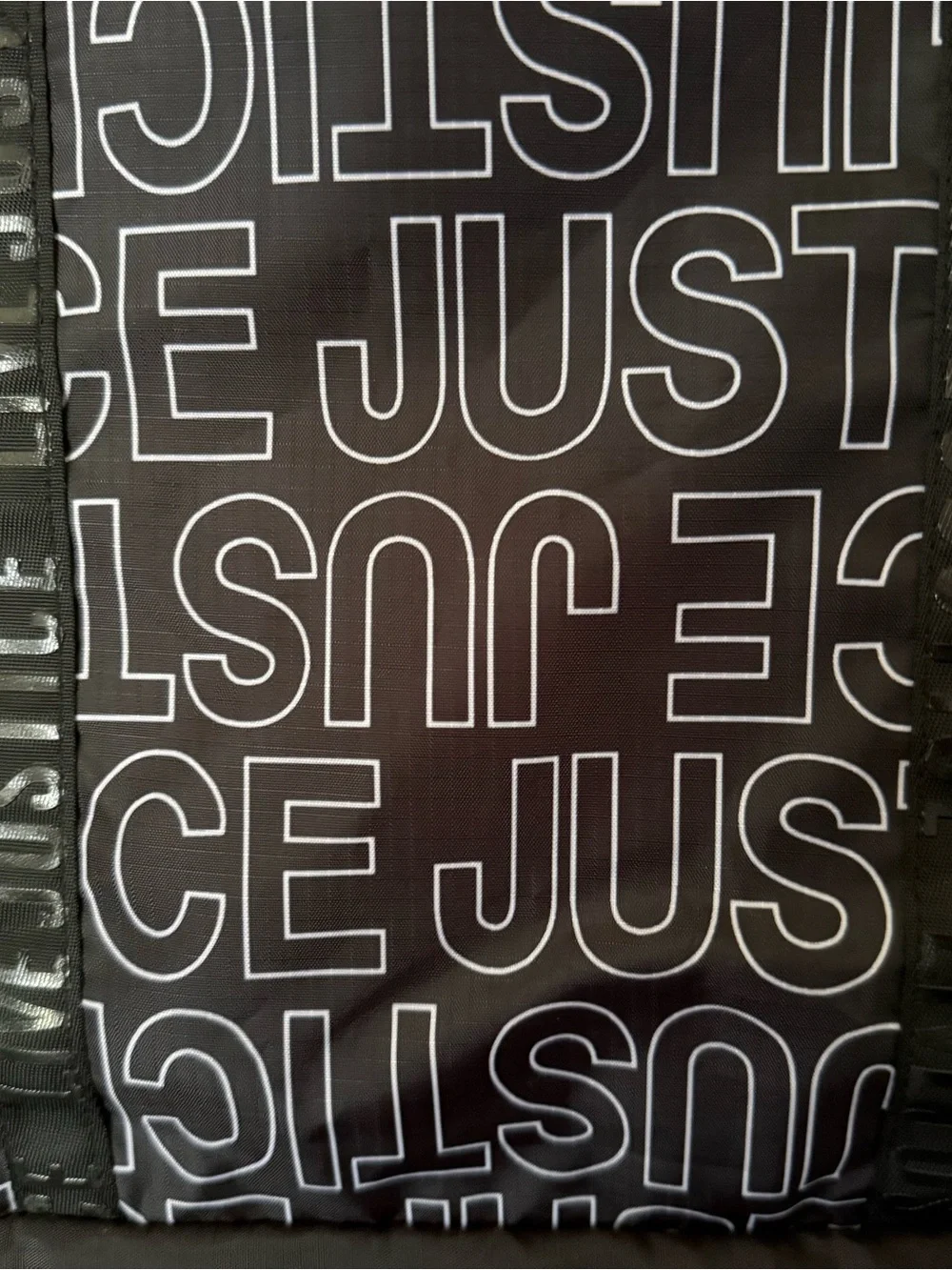 Justice Logo Drawstring Sport/Dance/ Travel Tote NWT